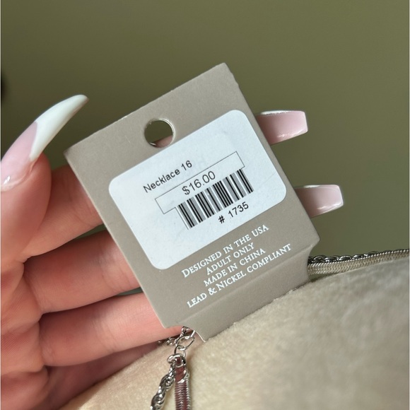 Euro Collection Silver Layered Necklace - Picture 6 of 6